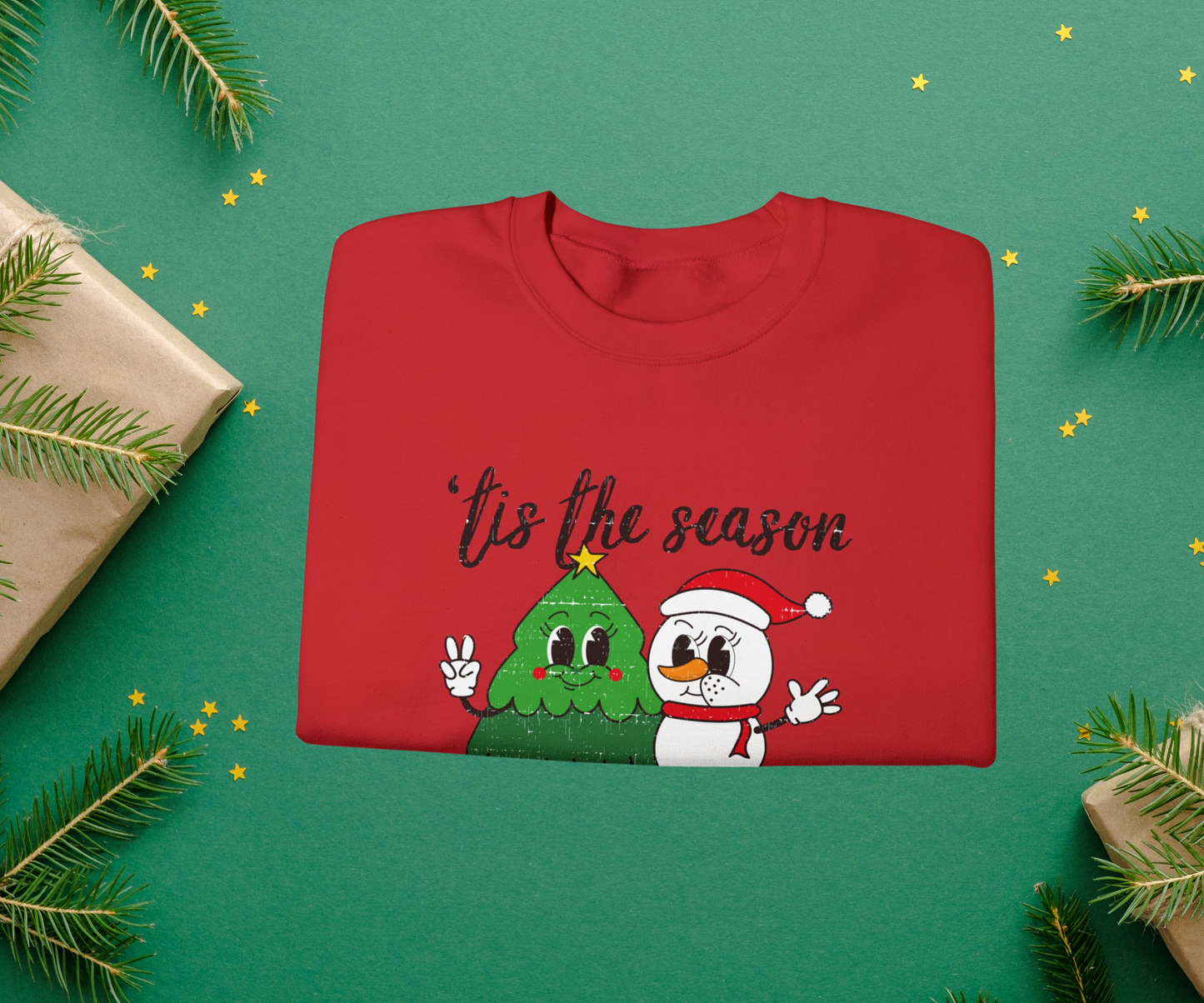 Vintage Christmas Buddies Crewneck Sweatshirt