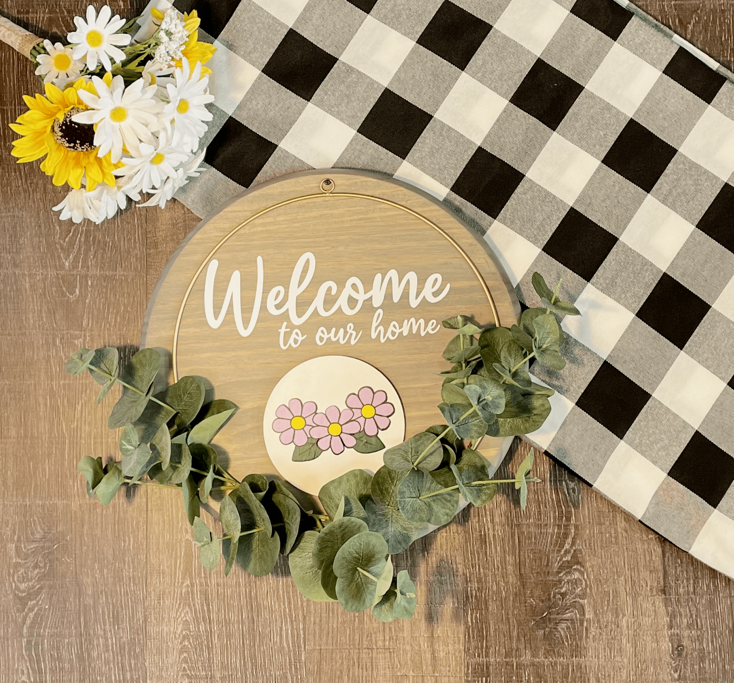 Interchangeable Round Welcome Sign
