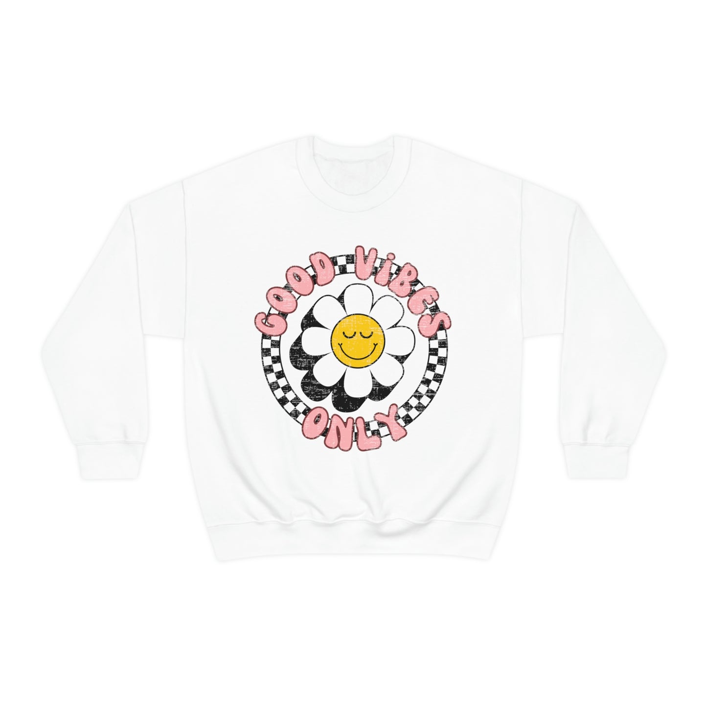 Retro Good Vibes Only Crewneck Sweatshirt