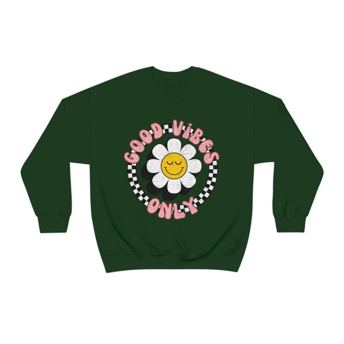 Retro Good Vibes Only Crewneck Sweatshirt