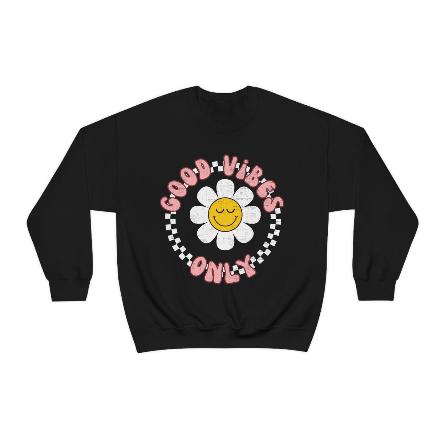 Retro Good Vibes Only Crewneck Sweatshirt