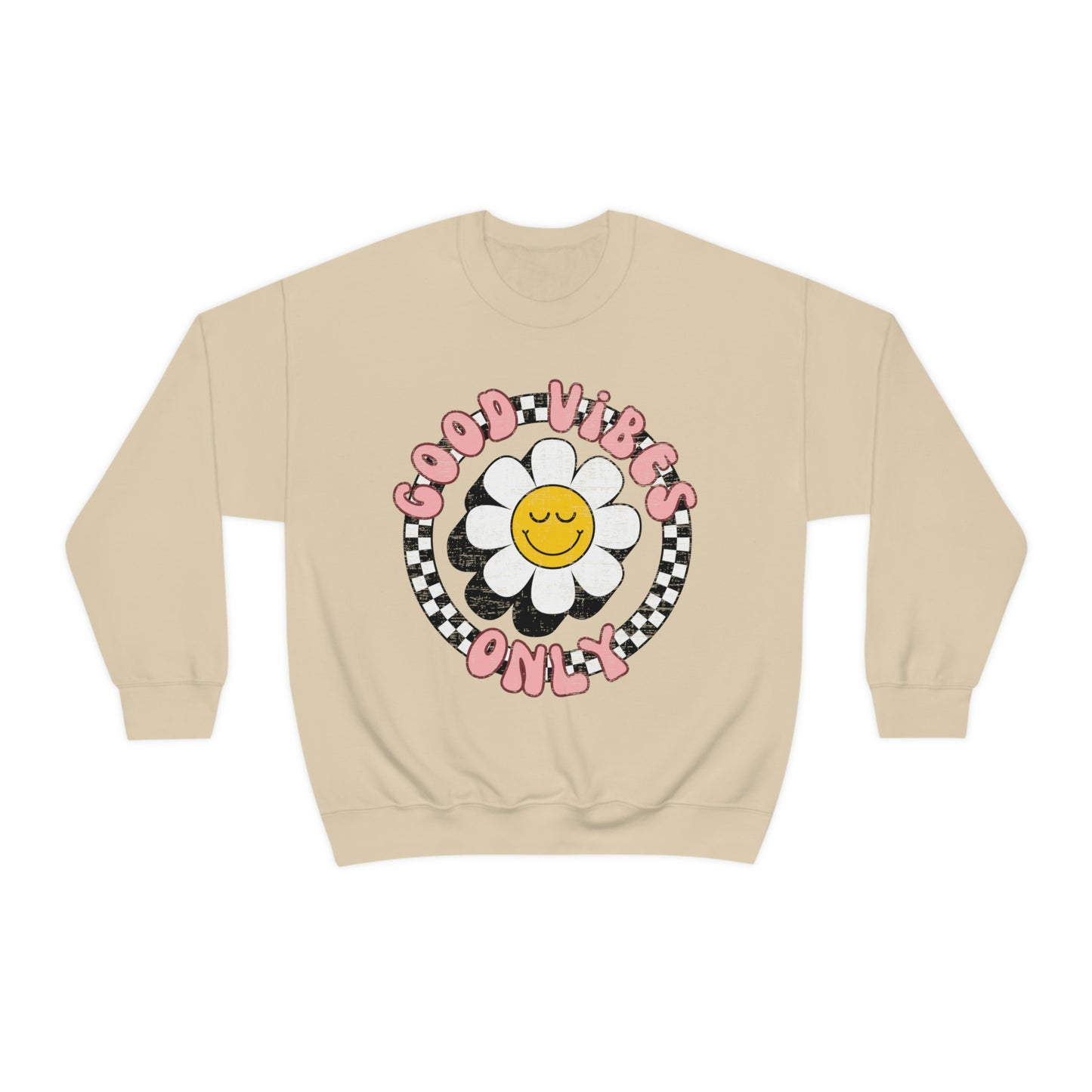 Retro Good Vibes Only Crewneck Sweatshirt