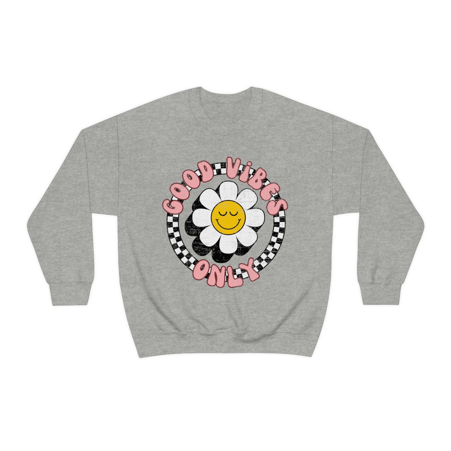 Retro Good Vibes Only Crewneck Sweatshirt