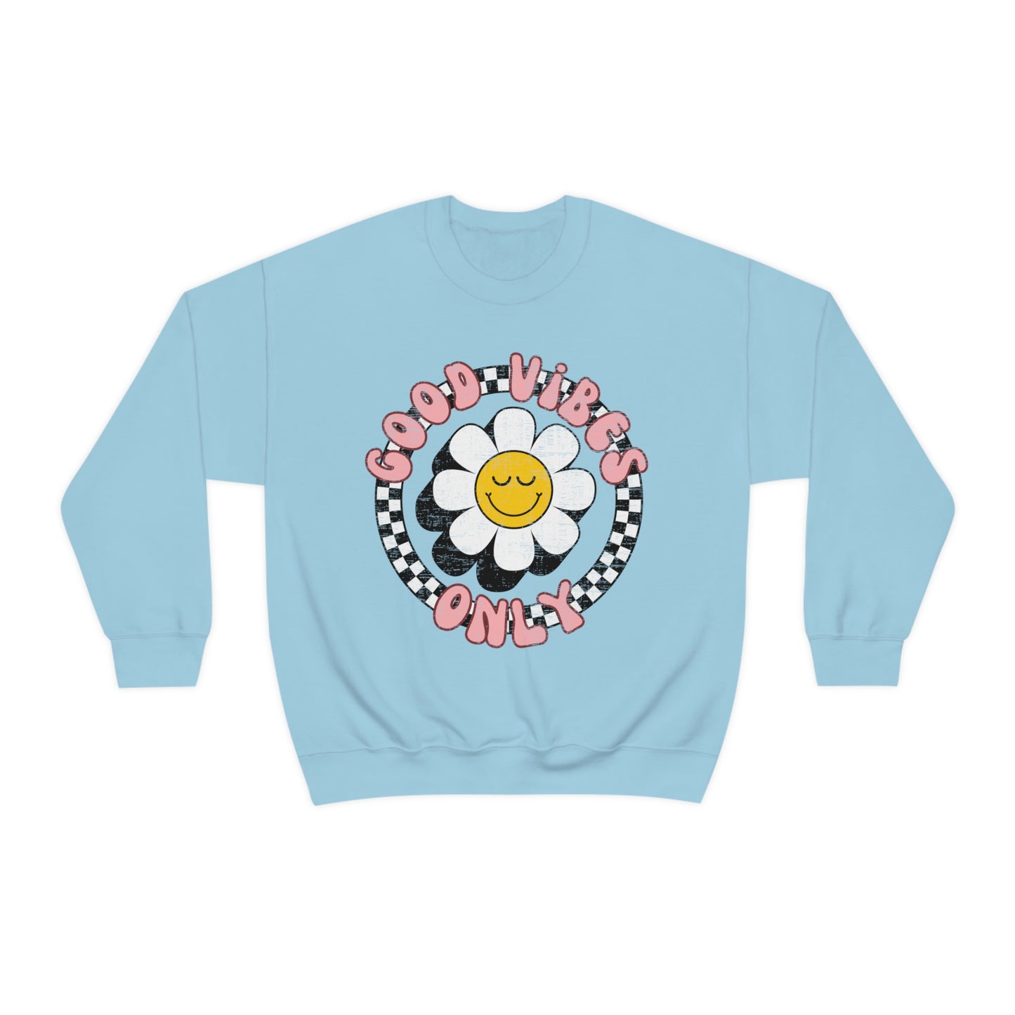 Retro Good Vibes Only Crewneck Sweatshirt