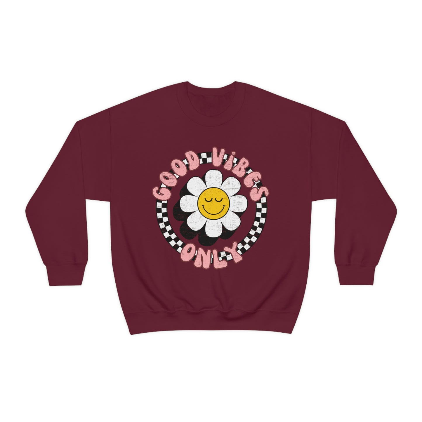 Retro Good Vibes Only Crewneck Sweatshirt
