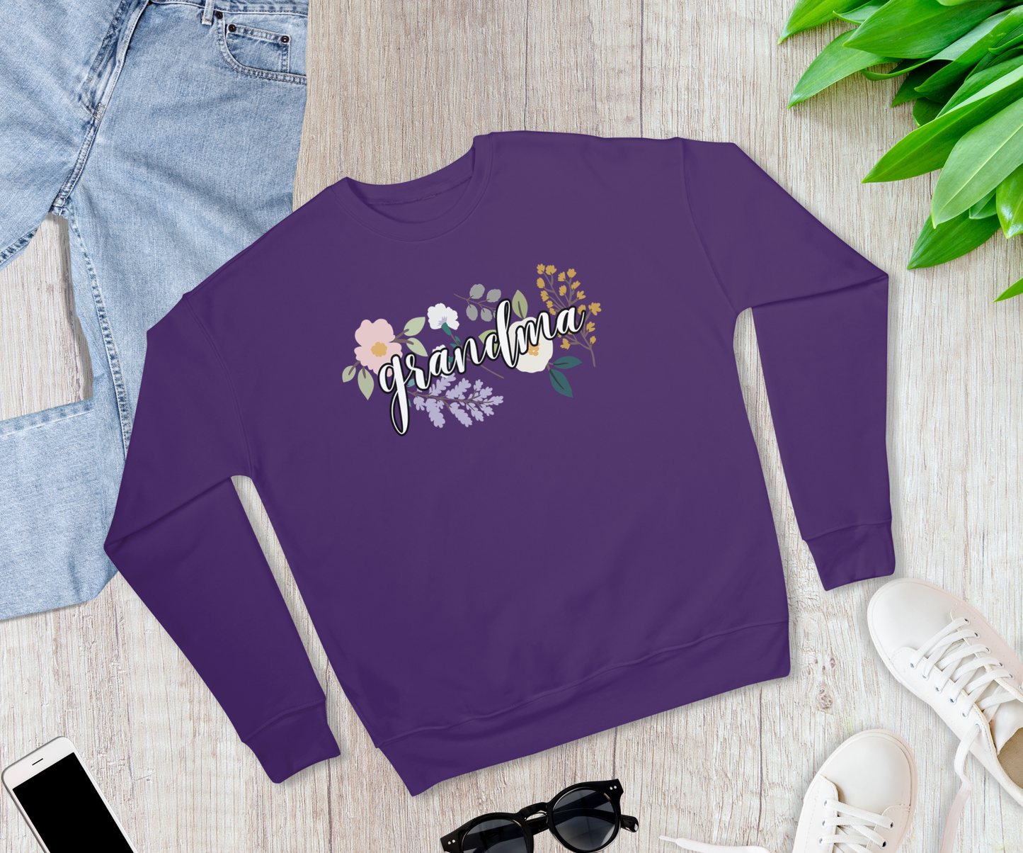 Grandma Floral Crewneck Sweatshirt