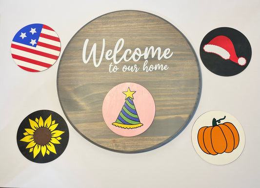 Interchangeable Round Welcome Sign